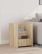 vidaXL Етажерка за списания с рафт Сонома дъб 35 x 35 x 45 см
