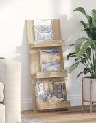 vidaXL Етажерка за списания с рафт Сонома дъб 43 x 11 x 102 см