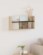 vidaXL Етажерка за списания с рафт Сонома дъб 60 x 12 x 30 см