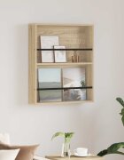 vidaXL Етажерка за списания с рафт Сонома дъб 60 x 12 x 70 см