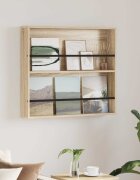 vidaXL Етажерка за списания с рафт Сонома дъб 80 x 12 x 70 см