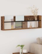 vidaXL Етажерка за списания с рафт Старо дърво 100 x 12 x 30 см