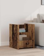 vidaXL Етажерка за списания с рафт Старо дърво 35 x 35 x 45 см