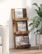 vidaXL Етажерка за списания с рафт Старо дърво 43 x 11 x 102 см