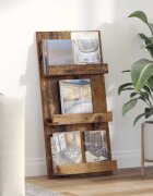 vidaXL Етажерка за списания с рафт Старо дърво 51 x 11 x 102 см