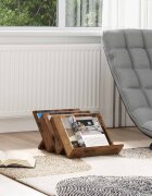 vidaXL Етажерка за списания с рафт Старо дърво 53 x 40 x 285 см