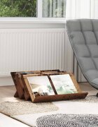 vidaXL Етажерка за списания с рафт Старо дърво 65 x 53 x 285 см