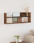 vidaXL Етажерка за списания с рафт Старо дърво 80 x 12 x 30 см