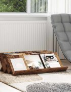 vidaXL Етажерка за списания с рафт Старо дърво 90 x 53 x 285 см