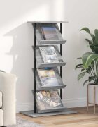 vidaXL Етажерка за списания Сив Сонома 68 x 40 x 123.5 см