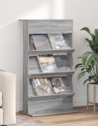 vidaXL Етажерка за списания Сив Сонома 70 x 41 x 126 см