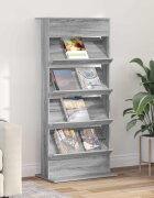 vidaXL Етажерка за списания Сив Сонома 70 x 41 x 156 см