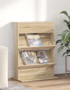 vidaXL Етажерка за списания Сонома дъб 70 x 41 x 96 см