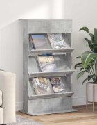 vidaXL Етажерка за списания Циментено сиво 70 x 41 x 126 см