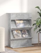 vidaXL Етажерка за списания Циментено сиво 70 x 41 x 96 см