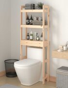 vidaXL Етажерка за тоалетна 63x26x171 см масивна борова дървесина