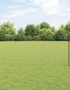 vidaXL Евро ограда с пост 10 x 1 m ПВЦ-обработена стомана Сиво Мрежа