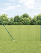 vidaXL Еврофендер с шипове 10 x 15 m ПВЦ-обработена стомана Зелено