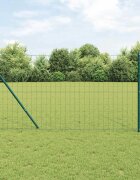 vidaXL Европейска ограда 1 x 10 m Желязо с PVC покритие Зелено