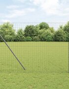 vidaXL Европейска ограда 16 x 10 m Желязо с PVC покритие Черно