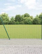 vidaXL Европейска ограда с бетонна основа 10 x 12 м Зелено Мрежа