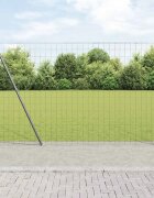 vidaXL Европейска ограда с бетонна основа 10 x 14 м Сиво Мрежа