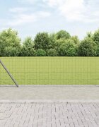 vidaXL Европейска ограда с бетонна основа 25 x 04 m Сиво Мрежа