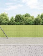vidaXL Европейска ограда с бетонна основа 25 x 06 м Сиво Мрежа