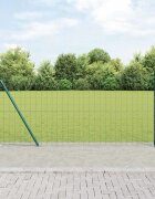 vidaXL Европейска ограда с бетонна основа 25 x 1 m Зелено Мрежа