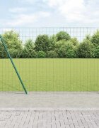 vidaXL Европейска ограда с бетонна основа 25 x 12 м Зелено Мрежа