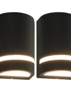 vidaXL Фасадни аплици 2 бр 35 W черни полукръгли