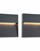 vidaXL Фасадни LED аплици 2 бр 3 W черни квадратни