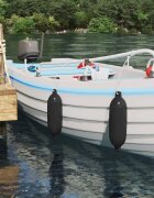 vidaXL Фендери за лодки 2 бр. Ø 14 х 50 см Черно ПВЦ