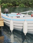 vidaXL Фендери за лодки 2 бр. Ø 16 x 58 см Бяло ПВЦ
