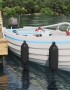 vidaXL Фендери за лодки 2 бр. Ø 16 x 58 см Черно ПВЦ