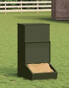vidaXL Фидер за свине Маслинено зелено 55 x 38 x 76 см 20 kg