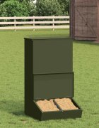 vidaXL Фидер за свине Маслинено зелено 55 x 51 x 915 см 20 kg