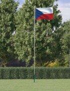 vidaXL Флаг на Чехия и стълб 608 м алуминий