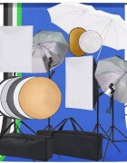 vidaXL Фотографски комплект със софтбокс чадъри фон и рефлектор