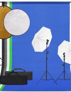 vidaXL Фотографски комплект за студио комплект лампи фон и рефлектор