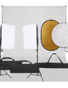 vidaXL Фотографски комплект за студио комплект лампи фон и рефлектор