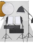 vidaXL Фотографски комплект за студио комплект лампи фон и рефлектор