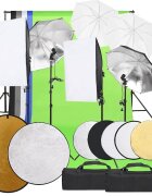 vidaXL Фотографски комплект за студио комплект лампи фон и рефлектор