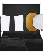 vidaXL Фотографски комплект за студио комплект лампи фон и рефлектор