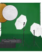 vidaXL Фотографски комплект за студио комплект лампи фон и рефлектор
