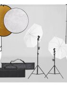vidaXL Фотографски комплект за студио комплект лампи фон и рефлектор