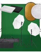 vidaXL Фотографски комплект за студио комплект лампи фон и рефлектор