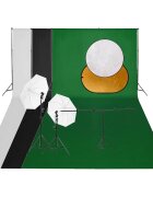 vidaXL Фотографски комплект за студио комплект лампи фон и рефлектор