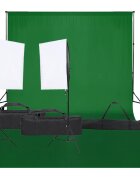vidaXL Фотографски комплект за студио с комплект лампи и фон