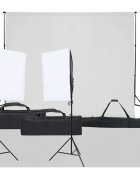 vidaXL Фотографски комплект за студио с комплект лампи и фон
